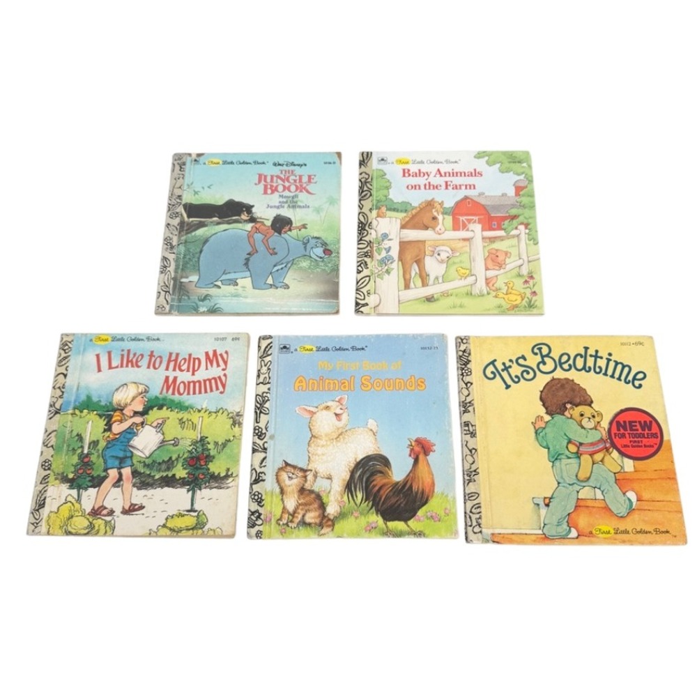 First Little Golden Books Lot of 5 Vintage Childrens Stories Assorted Picture